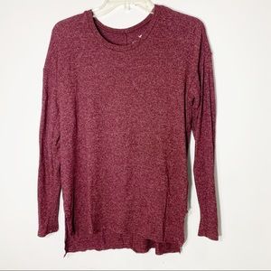 American Eagle Soft & Sexy Plush burgundy long sleeve top XS
